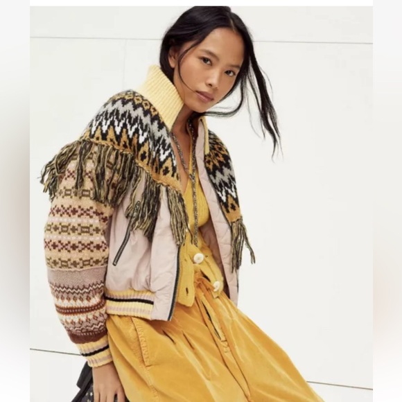 Free People Riley Bomber with Fringe - Picture 1 of 11